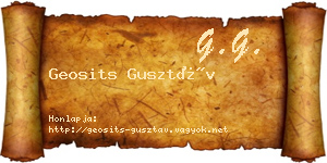 Geosits Gusztáv névjegykártya