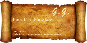 Geosits Gusztáv névjegykártya